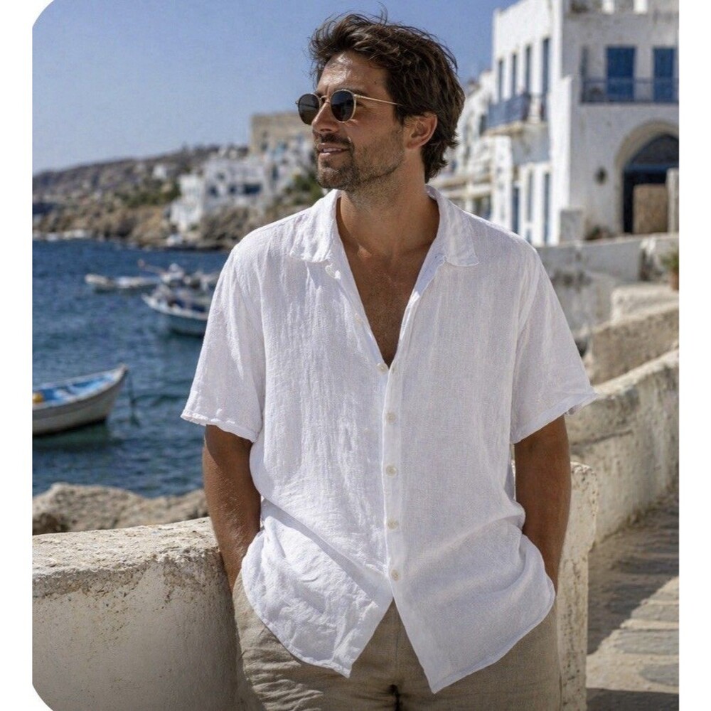CP Shades Sausalito  Men's Sz L White 100% Linen